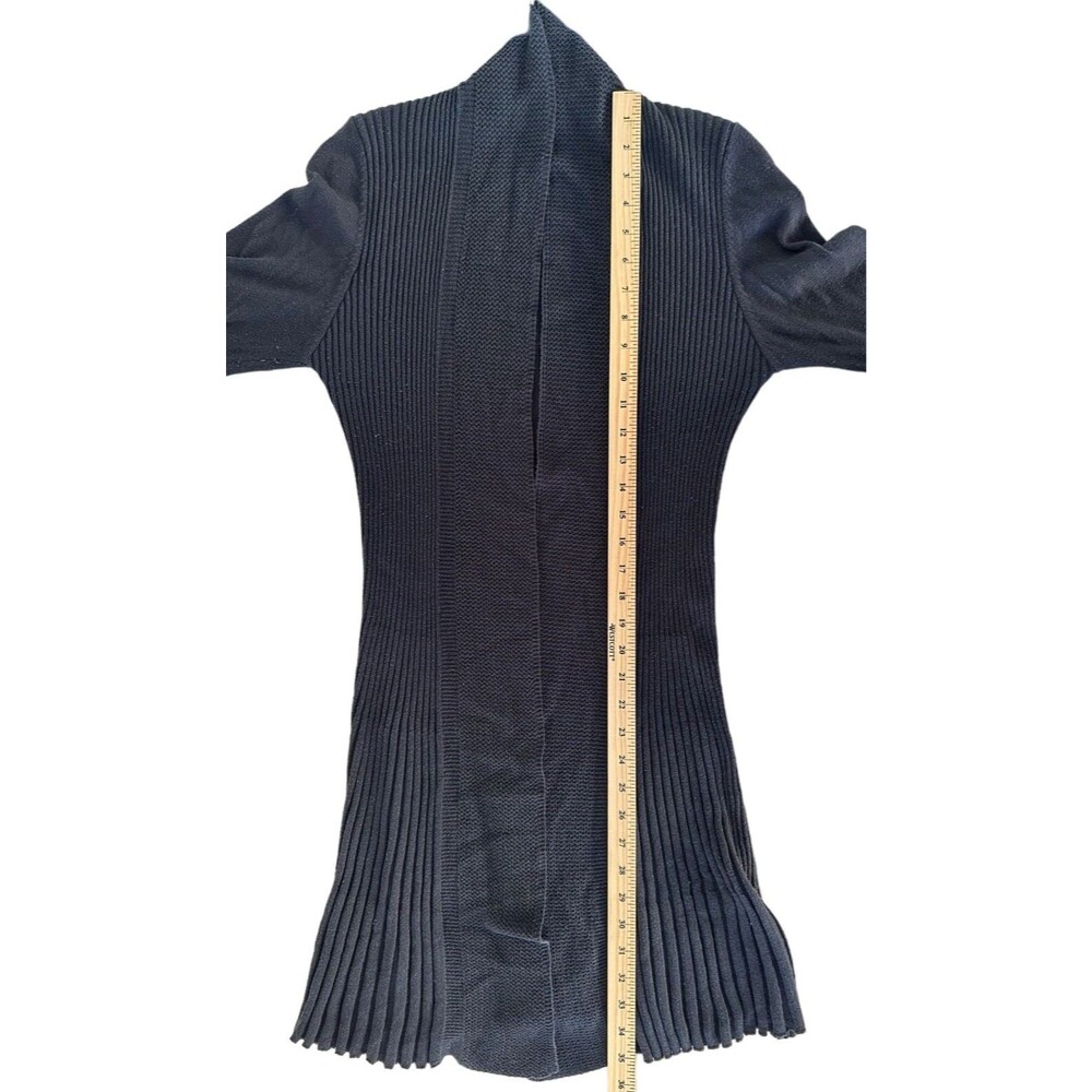 Sabra Women's Open Front Knit Cardigan Long Sleeve Cotton Acrylic Size S Black - Picture 9 of 9